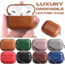 For Apple AirPods 3rd Pro 2nd generation Crocodile Shockproof Case Leather Cover