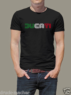 T-Shirt DUCATI Tricolore  - alle Größen bis 5XL  Desmo Monster SIEBDRUCK! 80s