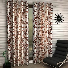 New 2 Piece Eyelet Door Curtain Set - 7 ft