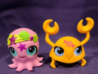 Littlest Pet Shop 2855 Octopus Pink Star 3329 Orange Crab Candy