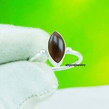 Smoky Quartz Gemstone 925 sterling silver handmade Gift Ring US size 5 to 13