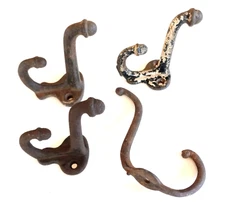 Antique Barn Finds / Lot Of 4 Assorted Tack Hooks Of Iron Farm Tools