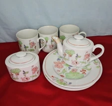 Coffee Tea Tuscany Set Cups Creamer Sugar Dessert Plates Bellaire Japan