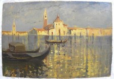 Giovanni Guarlotti (Galliate 1869 – Torino 1954) Venezia OLIO cm 36x52 anno 1940