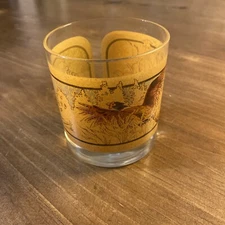 RARE Vintage Cocktail Glass Bar Outdoorsman Wildlife Tom O'Brien Art Pheasant