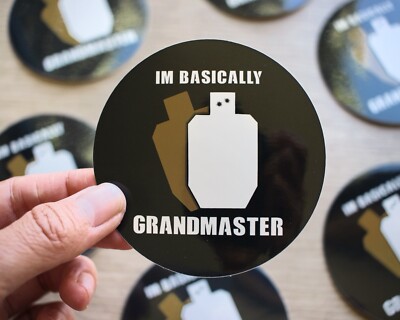 I m Basically Grandmaster USPSA Funny Competition Shooting Target Sticker Decal