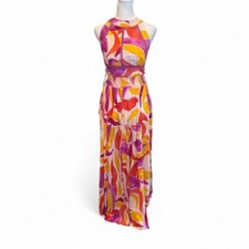 Anthropologie‎ Abel the Label Rumi Purple Pink Orange Tropical Maxi Dress XS NWT