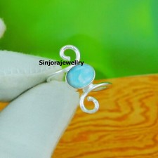 Larimar Gemstone 925 sterling silver handmade Gift Ring US size 5 to 10