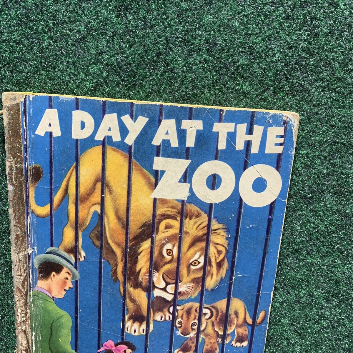 Little Golden Book A Day At The Zoo 1950 Lion Tiger Trip Dad