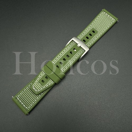20 22 mm Gummiband Gummi Nylon Uhrenarmband Schnellverschluss passend für Huawei Grün - Bild 2 von 5
