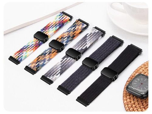 Correa de reloj de pulsera magnética de nailon trenzado de 18 mm 20 mm 22 mm correa de liberación rápida - Imagen 8 de 169