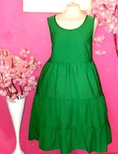 WOMEN PLUS SIZE GREEN SLEEVELESS RUFFLE MIDI DRESS ( 2XL )