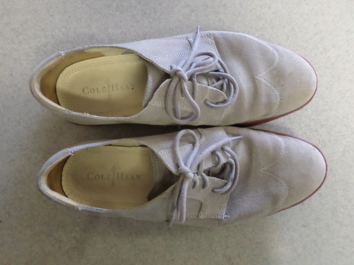Cole Haan Mens 10M Gray Suede Wingtip Business Casual Office Lifestyle Oxford COLE HAAN COLTON Suede Wingtip Oxfords 10 M Charcoal Gray  main image 2