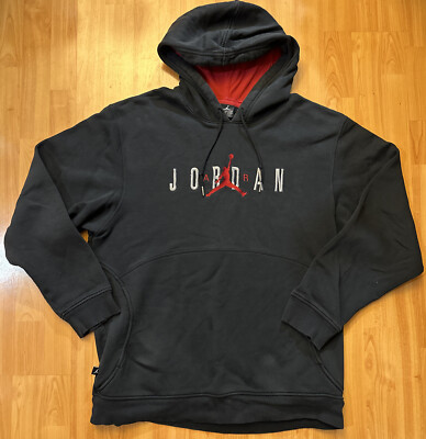 Vintage Jordan Brand Black/Red Hoodie Sweatshirt Size Large | eBay