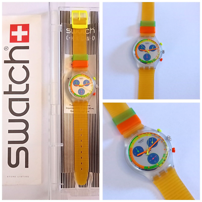 Swatch Chrono Nuovo Nos Jelly Stag SCK104 1993 Vintage Orologio da