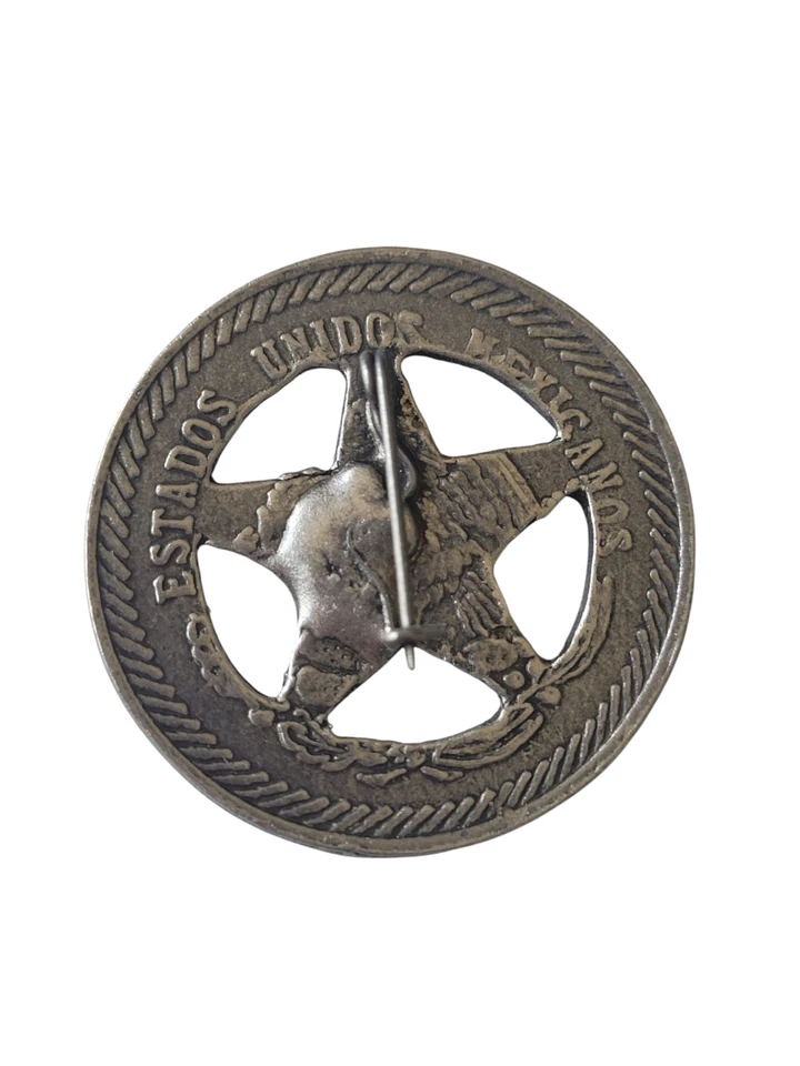 Réplica Texas Rangers Peso Back Company Una Insignia de Peltre Novedad Insignia Occidental Foto 3 de 3