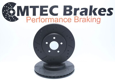 BMW E88 125I Convertible 08 - Black Drilled Grooved Front Brake Discs