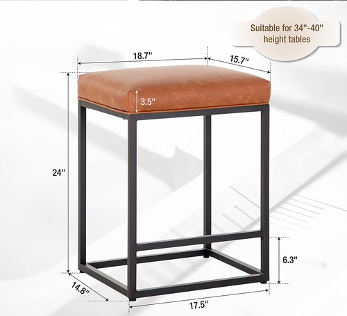 24" Barhocker Küche PU Leder Sitz Theke Hocker Esszimmer Bar Stühle - Bild 31 von 34