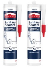2x UniBond Sanitary Sealant Mould Resistant Waterproof Bathroom Shower - WHITE
