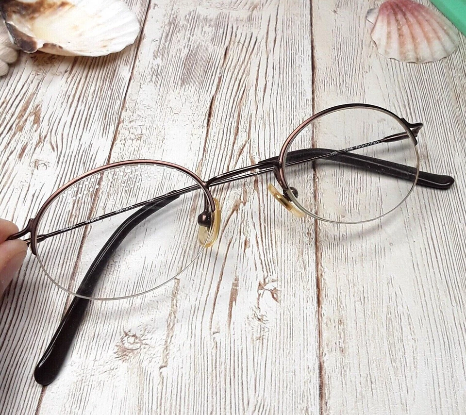 Nikon Vintage Oval Metal Gafas SOLAMENTE - Nikonflex Wave WA7214 44-21-130 Foto 2 de 4