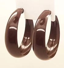 Simple Wide size brown color  1.75 inch Hoop round fashion jewelry Earrings