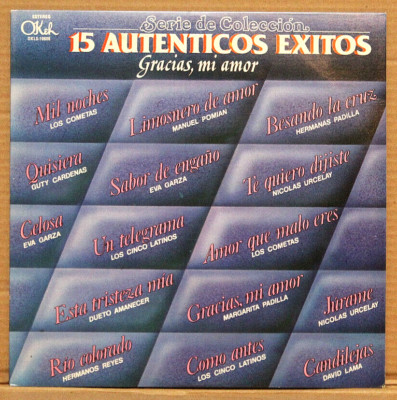 Gracias mi amor 15 autenticos Exitos OKLS-10608 1985 disco de vinilo