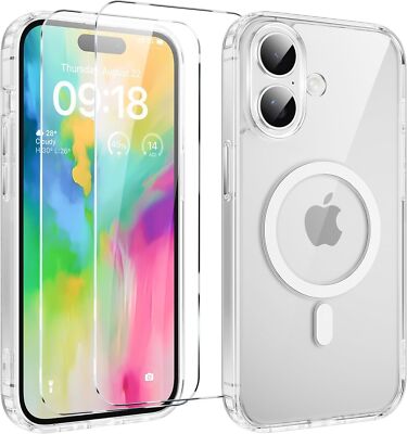 Hülle MagSafe für iPhone 17 16 15 Pro Max Plus 2x 9H Schutzglas Panzerfolie Glas