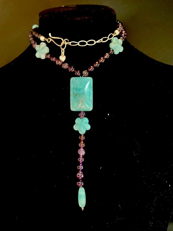 Collar colgante Jay King DTR púrpura amatista turquesa cuentas esterlina Foto 2 de 4