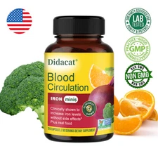 Blood Circulation Supplement - Iron with Vit C, B12 & Folic Acid - Blood Health