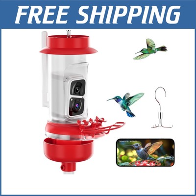 16 oz Hummingbird Feeder with Built-In Camera - Instant Notifications Included