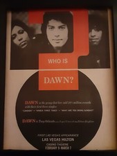 Dawn Tony Orlando Las Vegas Hilton Concert Rare Original Promo Poster Ad Framed!