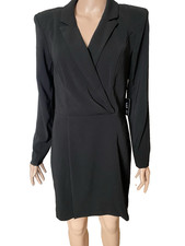 NWT  EXPRESS  Black Blazer Dress Faux Wrap Top & Skirt Medium