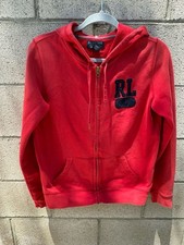 Polo Jeans Company Ralph Lauren Red Full-Zip Hoodie with RL Logo