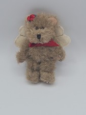 Boyd Bear ZIP Angelwish Bear w/ Holly Bow 4  Archive Collection Ornament NWT