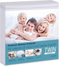 Waterproof Mattress Protector Twin Size, Terry Cotton Fitted Style with Deep ...