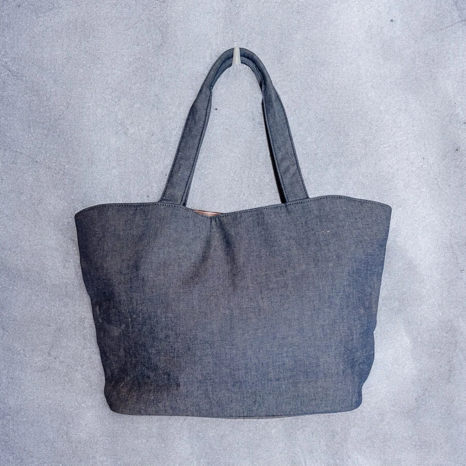 Vintage Y2K Victoria’s Secret Denim Corset Lace Ruffle Satin Lined Tote Bag  - Image 2 of 4