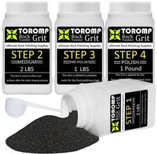 Toromp 6 LBS 4 Step Rock Tumbler Grit Set, Tumbling Media Refill-Coarse/Mediu...