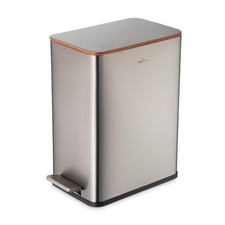 Slim 2.6 Gallon Stainless Steel Pedal Trash Can with Soft Close Lid for Narro...