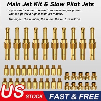 40Pcs Carburetor Jet Kit for PWK Keihin OKO CVK KOSO Crab,Pilot and Main Jets