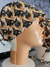 CUTE BLACK CATS HALLOWEEN Handmade SURGICAL SCRUB CAPS