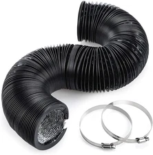 Cenipar Flexible 4 Inch Air Aluminum Ducting Vent Hose Black Thick Layer Non-Ins