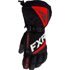 FXR Fuel Snowmobile Gloves Thinsulate Leather HydrX Pro Waterproof Black/Red