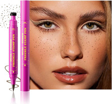 Caramel Brown Faux Freckle Stamp Pen Dual-Ended with Precision Tip