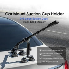 Car Mount Suction Cup Holder Selfie Stick Set For Insta360 X5/ X4 DJI OSMO 360