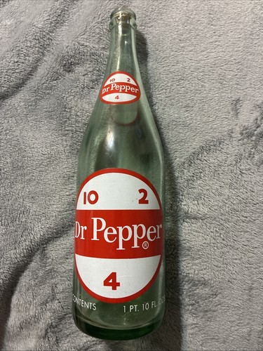 Vintage Dr. Pepper Acl 1 PT. 10 FL. OZ. Soda Bottle: 10 2 4 Graphics NICE! π