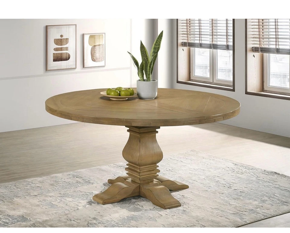 Mesa redonda de pedestal de granja Coaster-Florence-60 pulgadas Foto 2 de 3