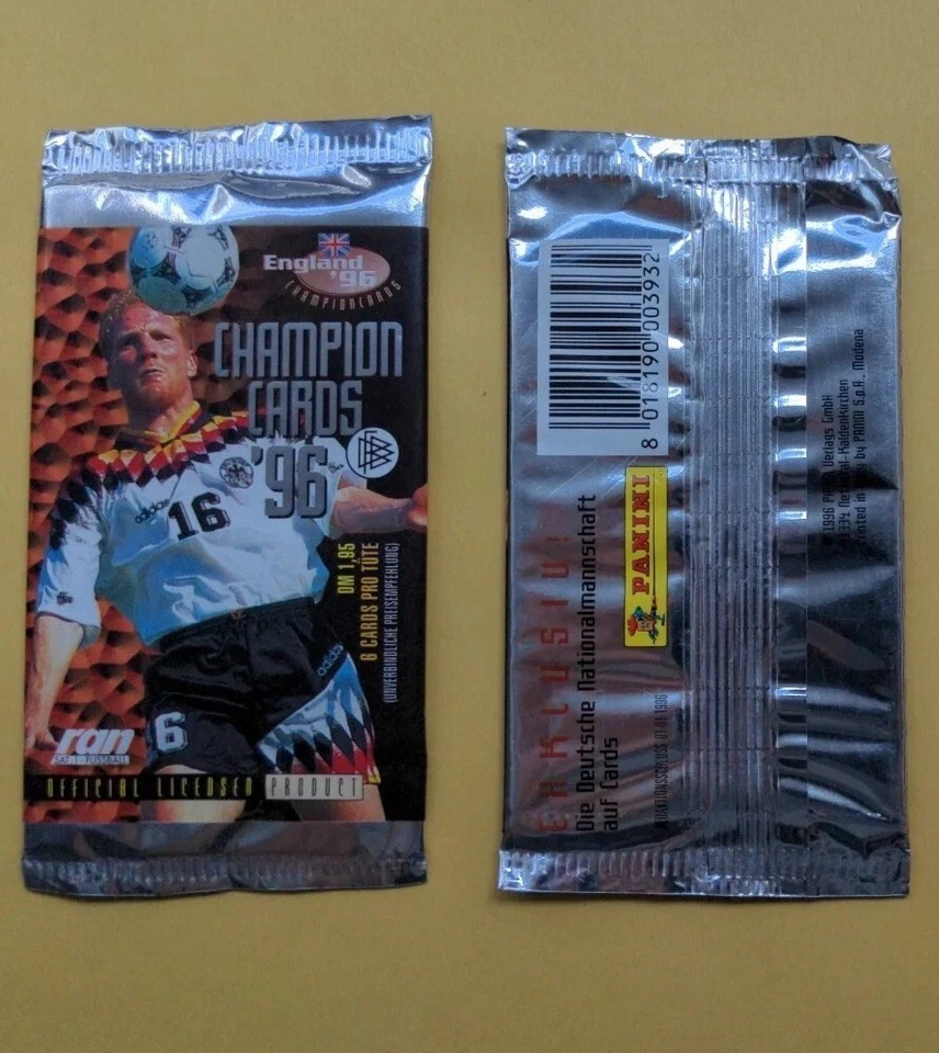 1 Tüte Panini EM 96 Fußball Champion Cards Euro 1996 Pack Bustine Sobre Neu - Bild 1 von 1