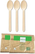 Stix Wooden Disposable Spoons 6" Length pack of 100 