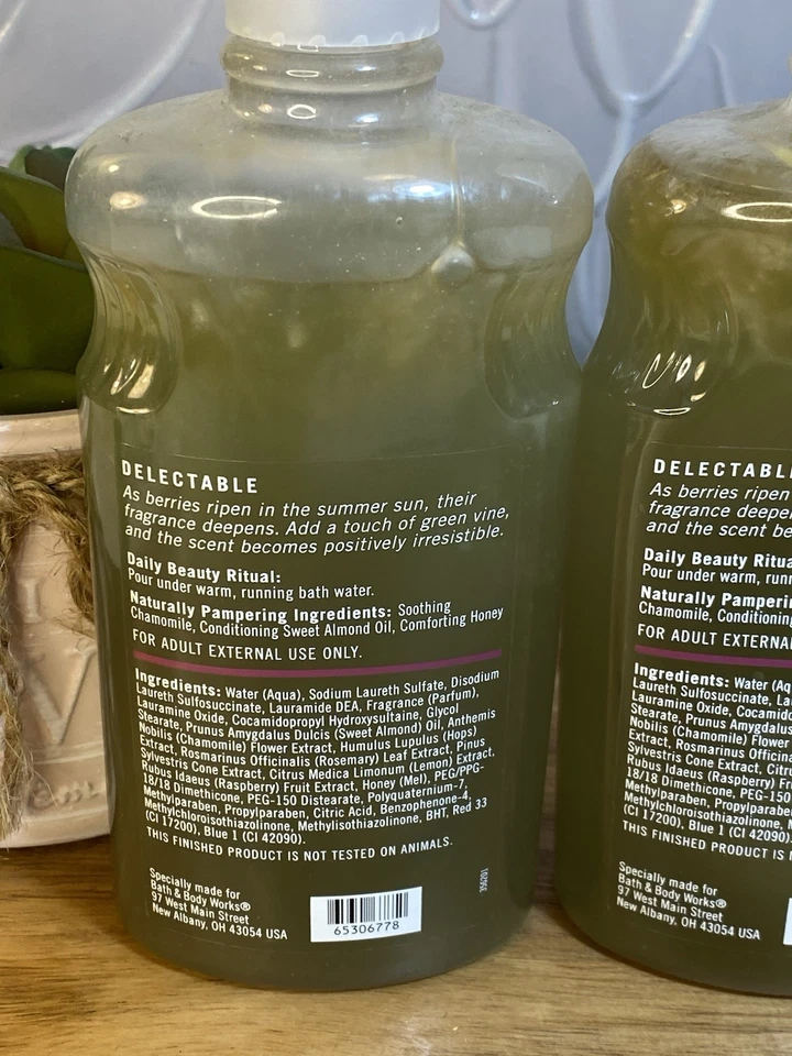 2 Pc RARE Bath & Body Works Pleasures Sun-Ripened Raspberry Shower Gel 10 oz New - Image 4 of 4