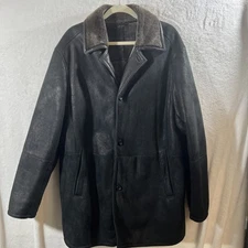 Gino’s Soft Shearling Leather Suede Coat With Original Tag And Extra Buttons -50